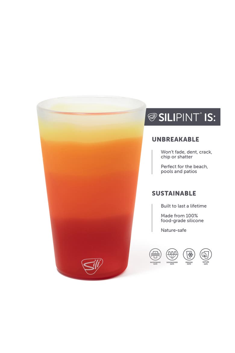 Pint Glasses 4 Pk 2 Marigold & 2 Habiscus, Alternate, color, Multicolored