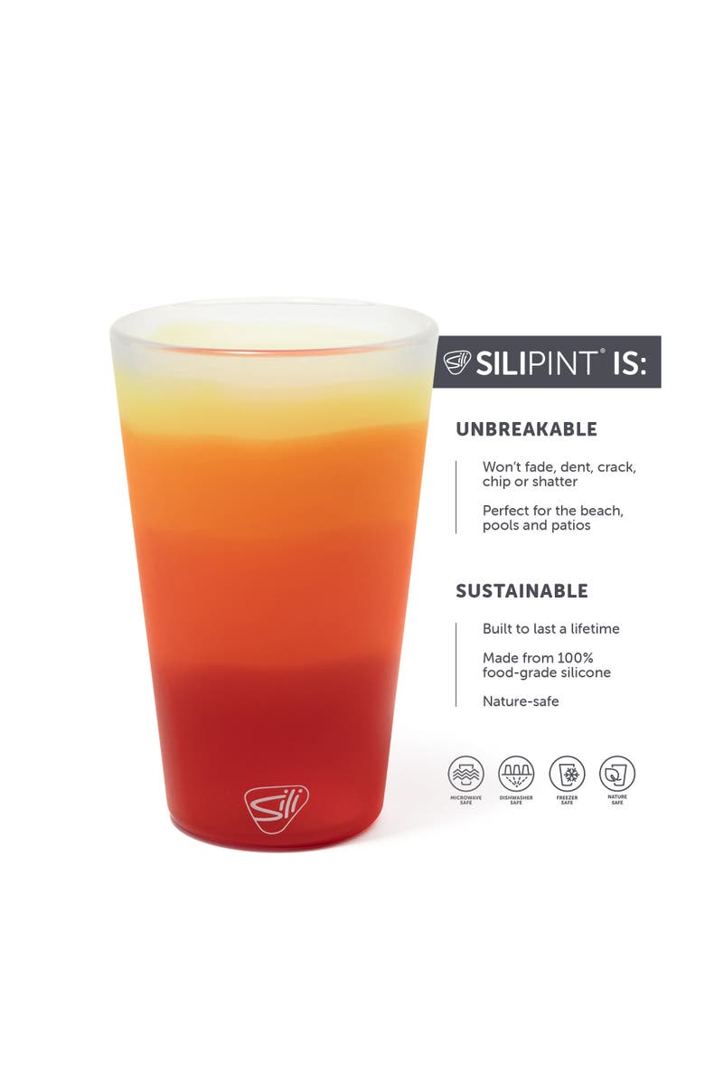 Silipint Pint Glasses 4 Pk 2 Marigold 
2 Habiscus, Alternate, color, Multicolored