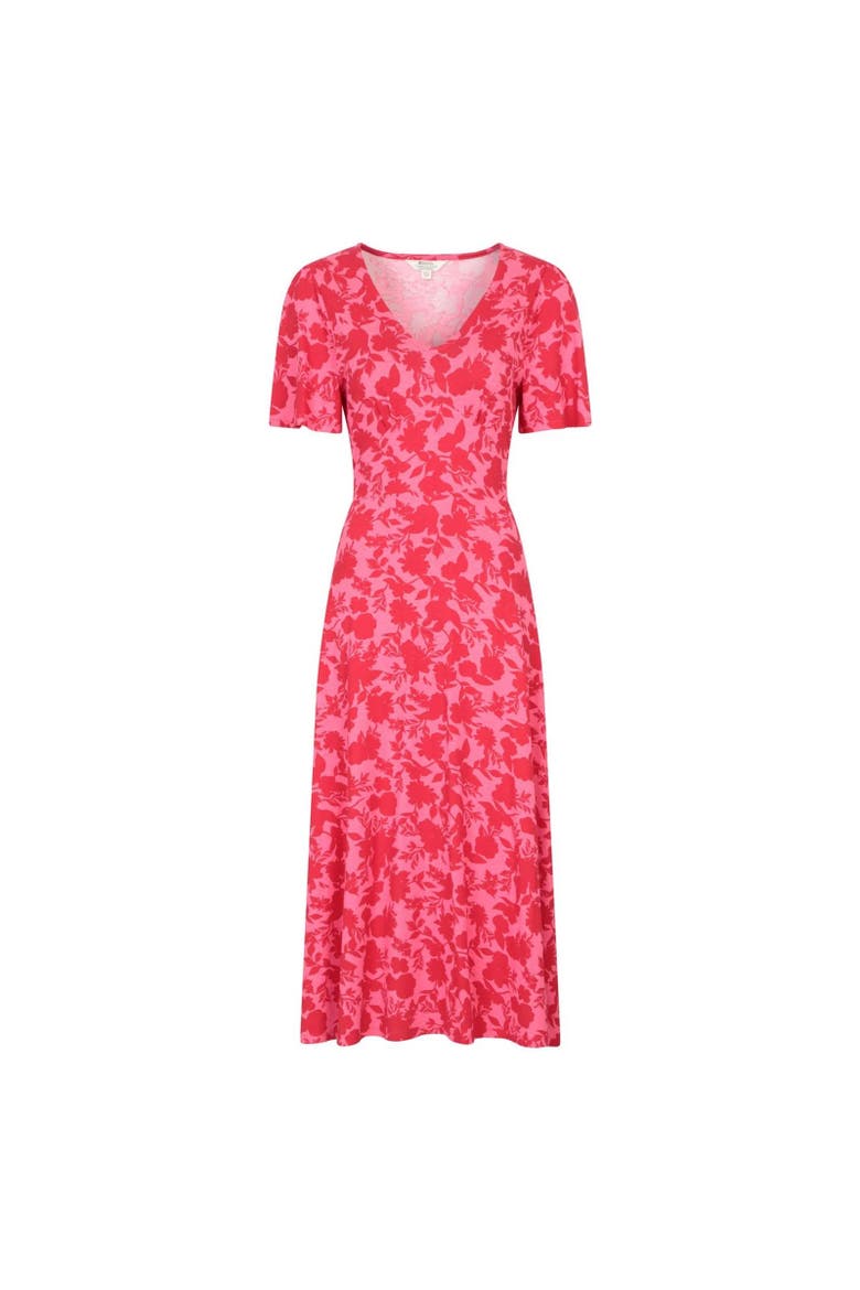 Como Flowers Midi Dress, Main, color, Coral