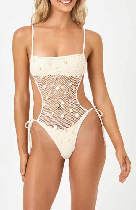 Catching Up Crochet One Piece Monokini Swimsuit