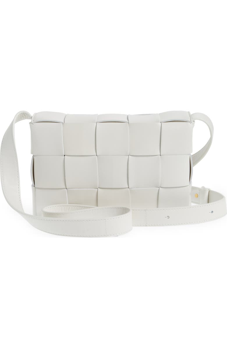 Bottega Veneta Intrecciato Leather Crossbody Bag, Alternate, color, White Gold