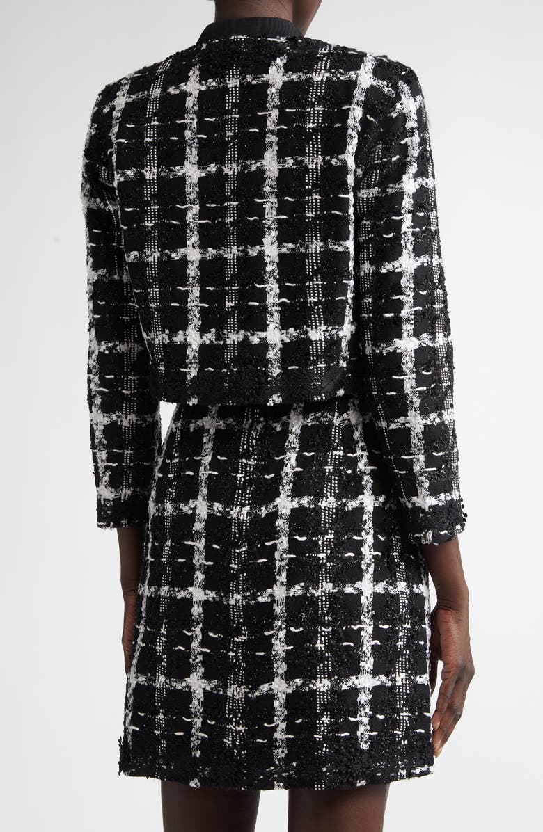 Carolina Herrera Metallic Tweed Crop Jacket, Alternate, color,