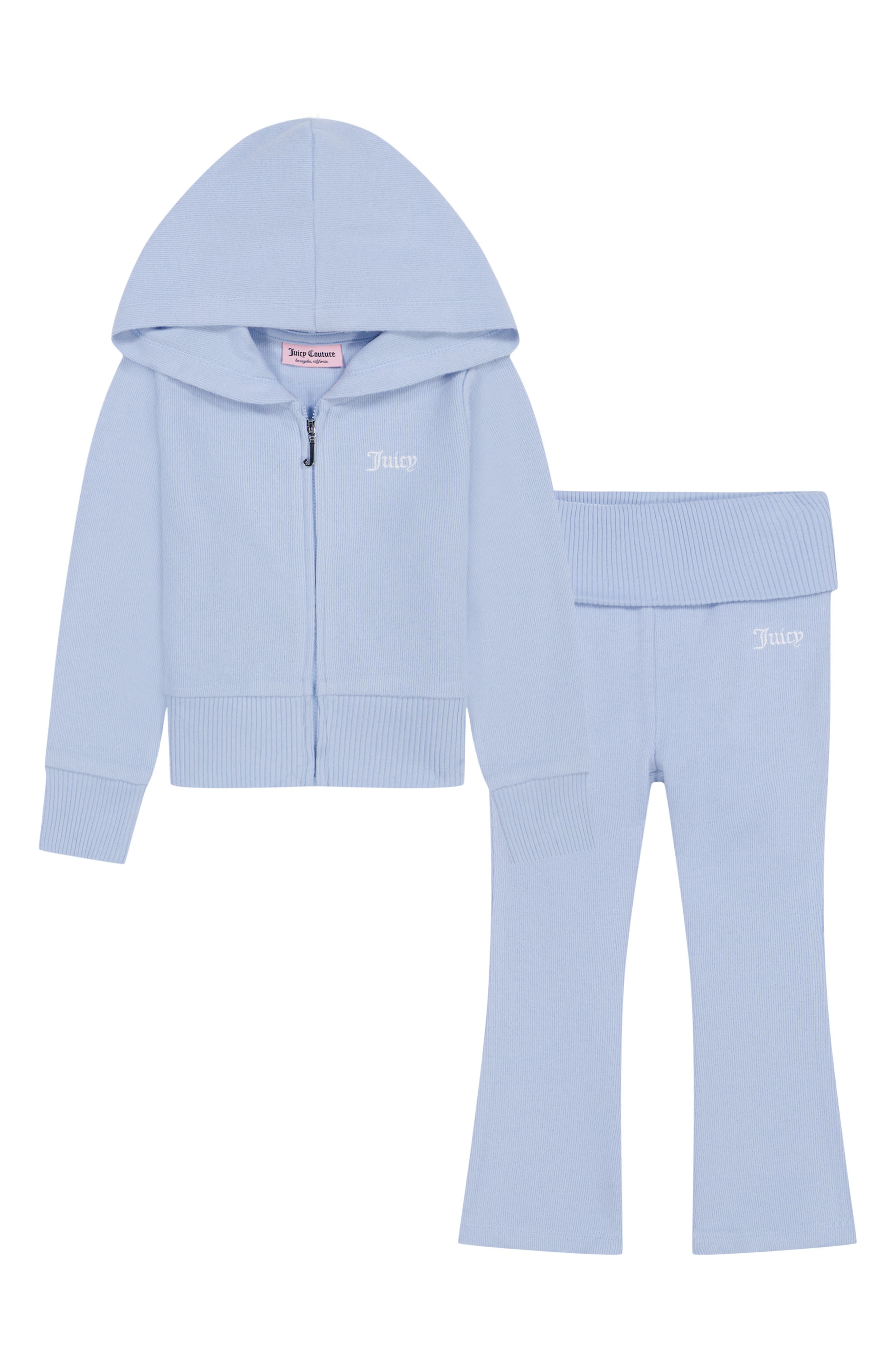 Kids' 2-Piece Rib Knit Hoodie & Pants Set