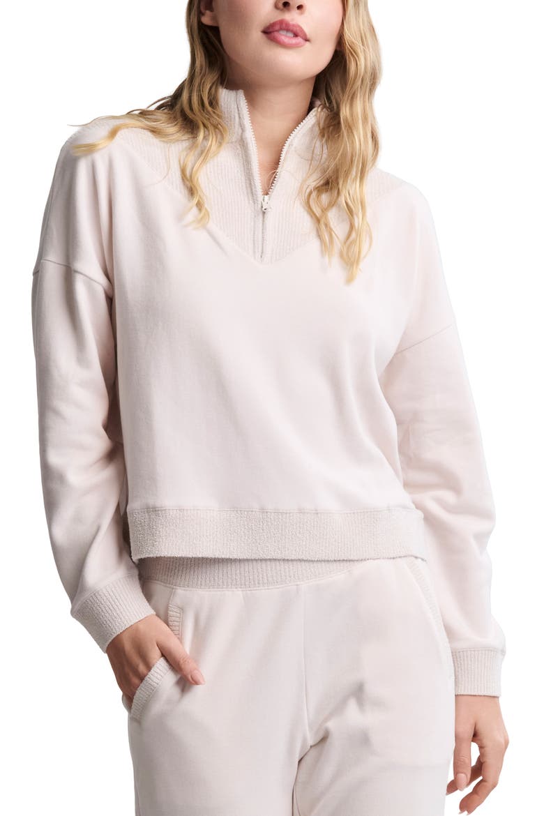 CozyChic® Ultra Lite® Rib Quarter Zip, Main, color, SAND DUNE