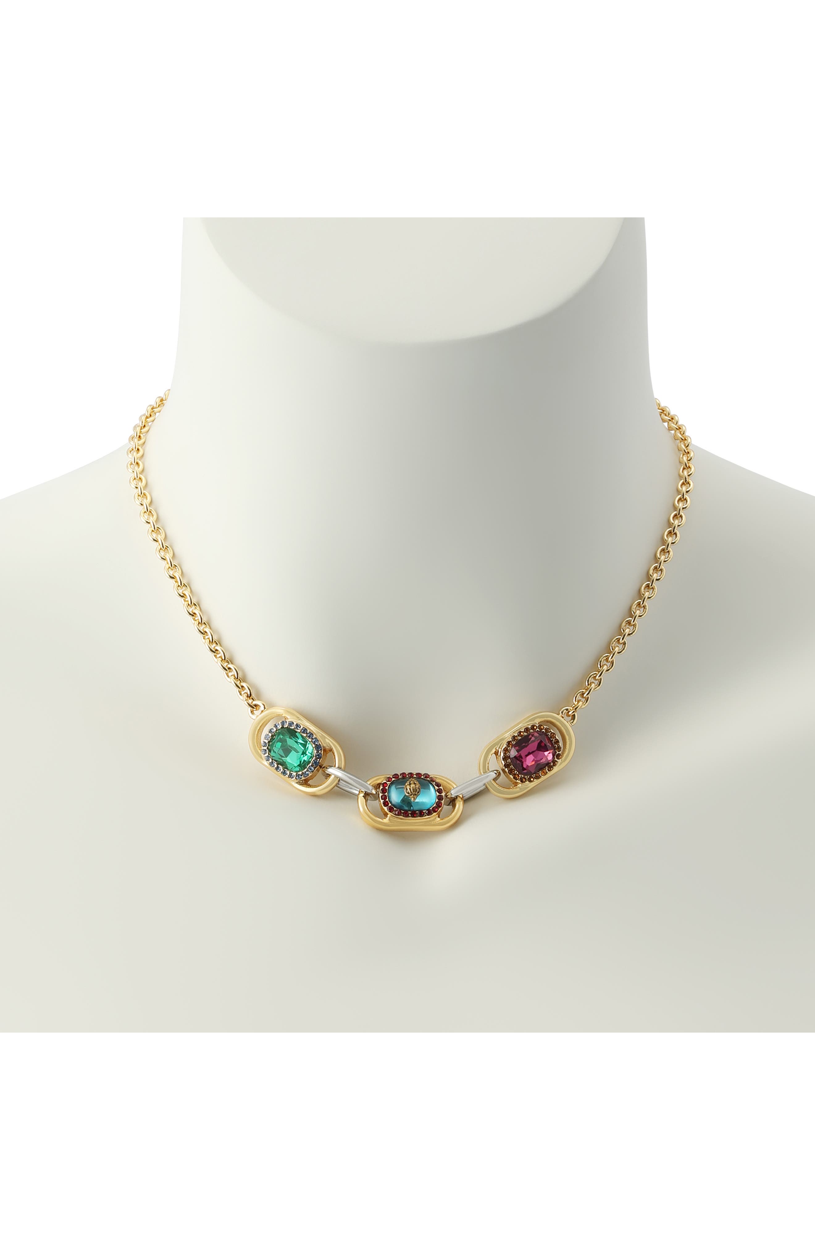 Kurt Geiger London Gemstone Frontal Chain Necklace (Women) | Nordstrom
