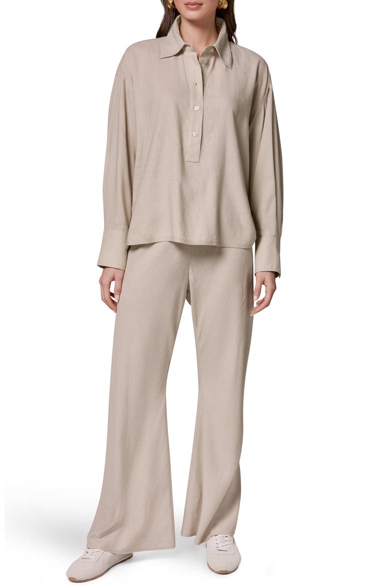 Linen Blend Top, Alternate, color, SANDSTONE