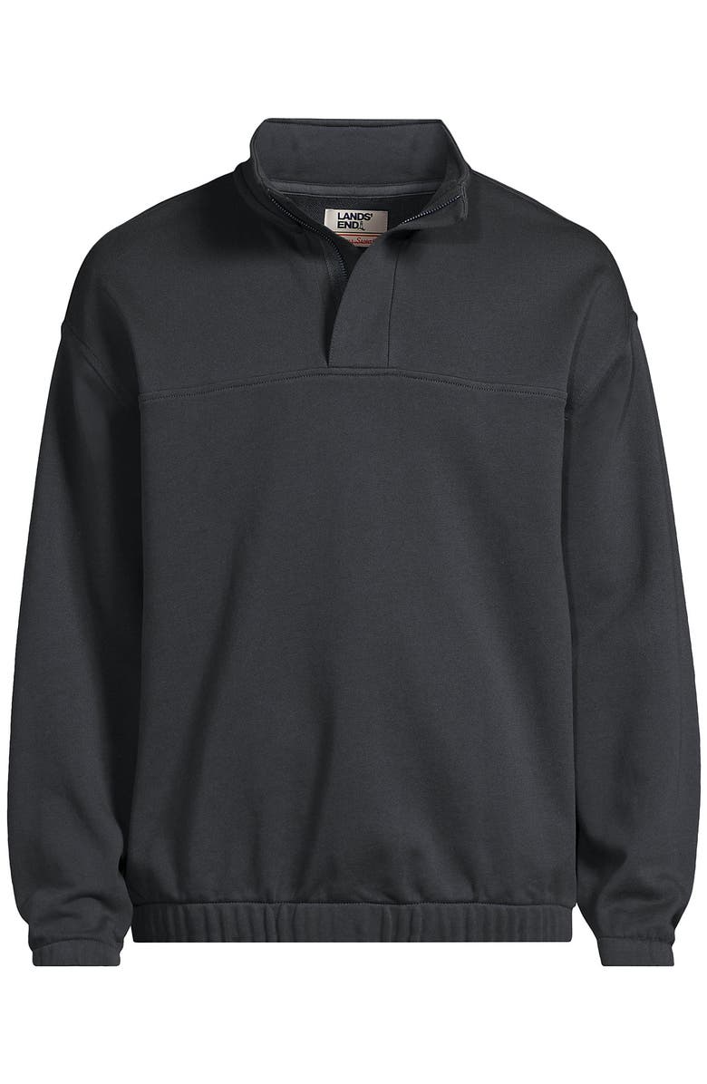 Lands' End Long Sleeve French Terry Vintage Wash Quarter Zip, Alternate, color, Inkwell Gray