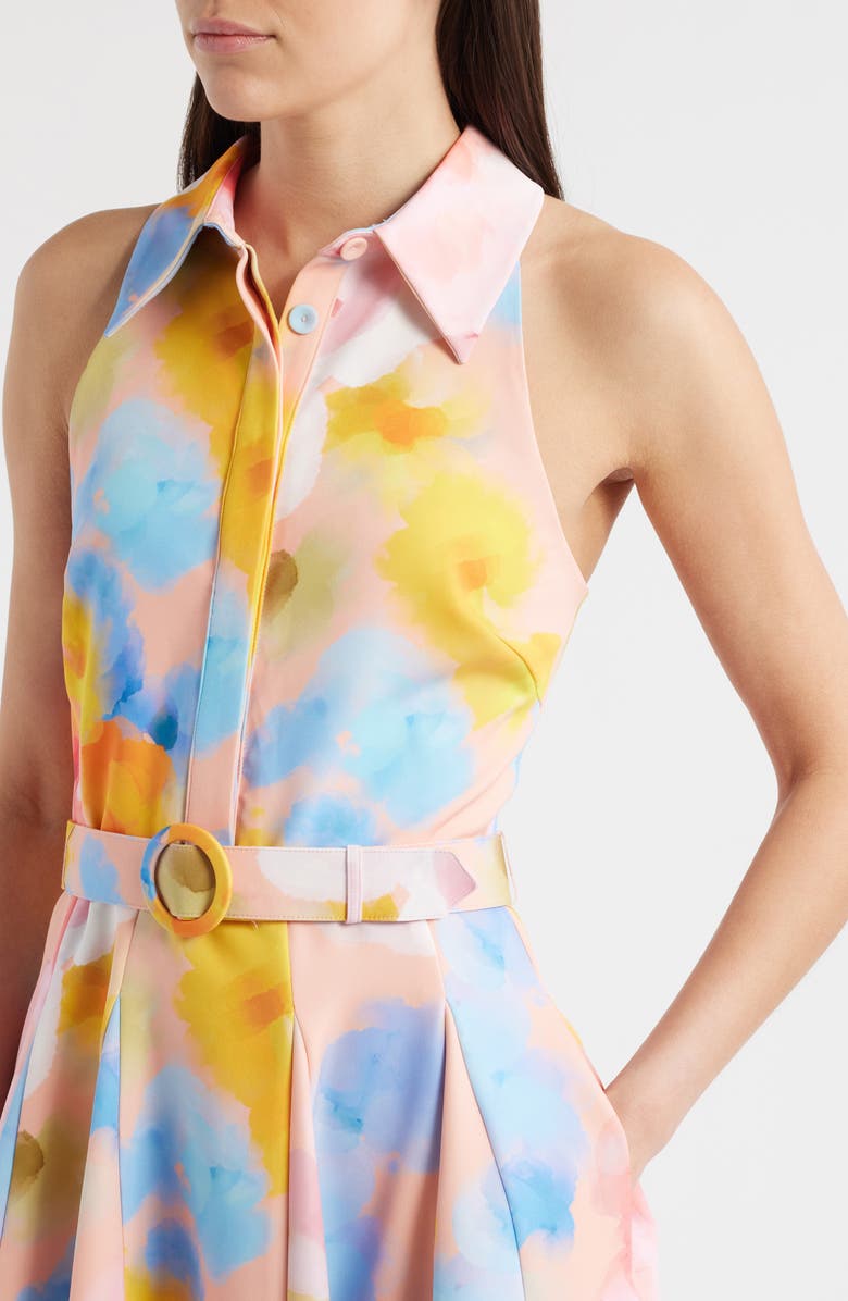 Jewel Badgley Mischka Sleeveless Mini Shirtdress, Alternate, color, Green Multi