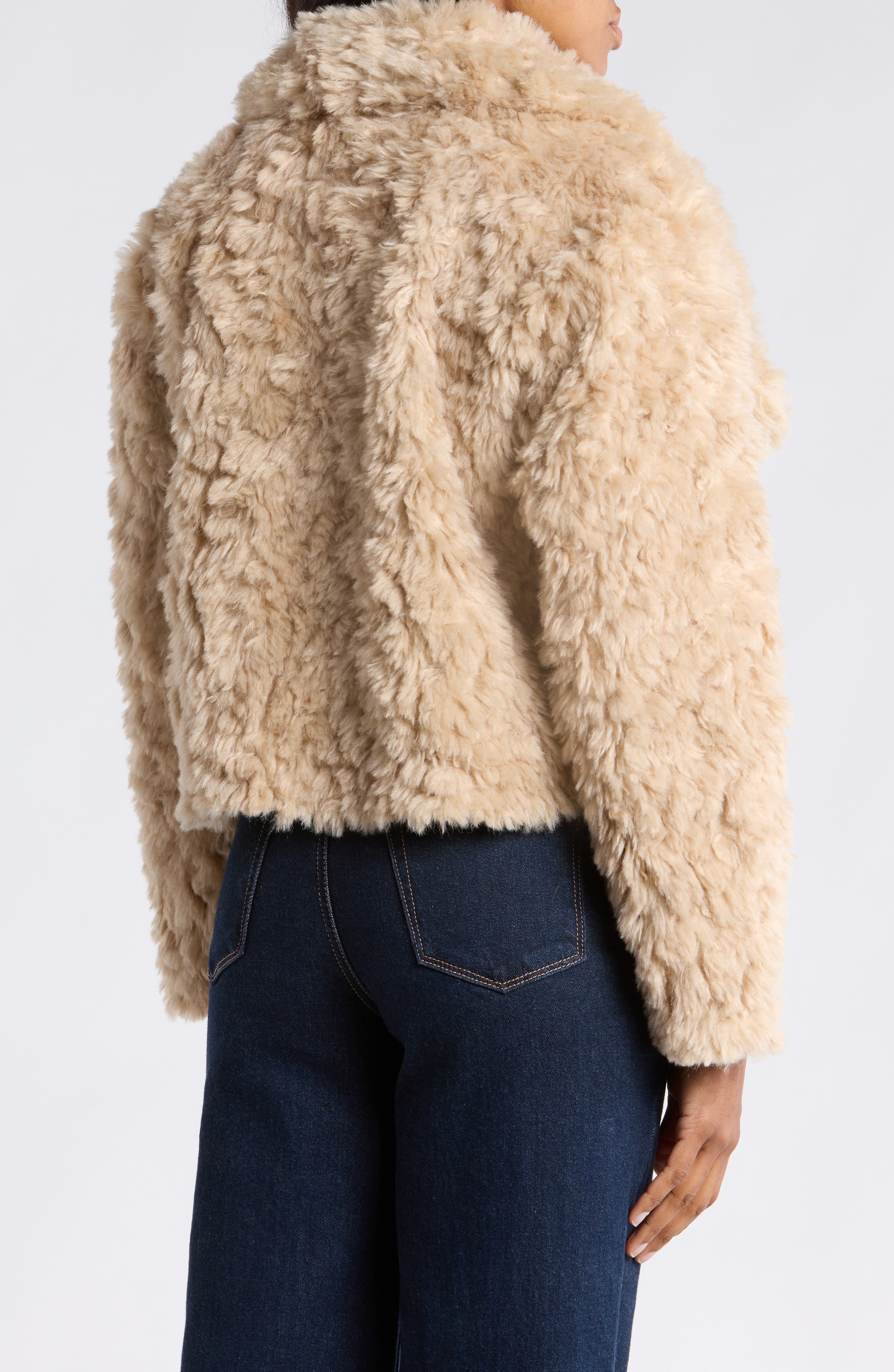 7 For All Mankind Faux Fur Crop Jacket (Women) | Nordstromrack