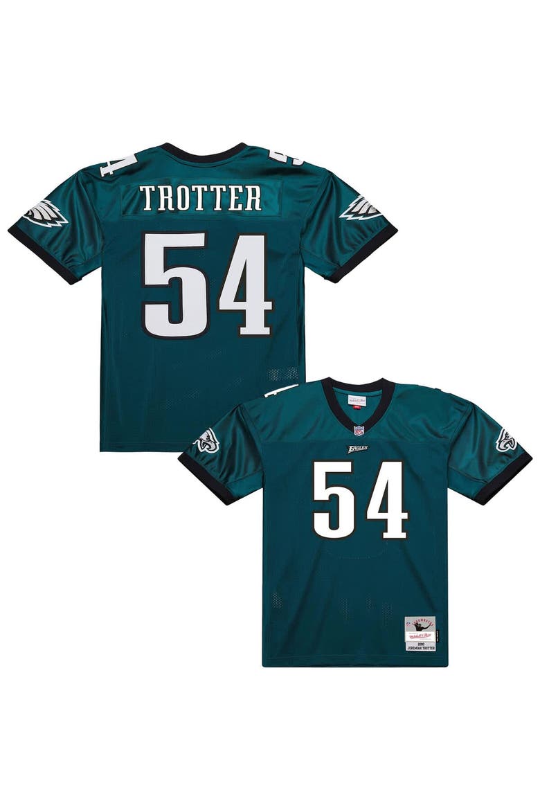 Men's Mitchell & Ness Jeremiah Trotter Green Philadelphia Eagles 2000 Legacy Throwback Replica Jersey, Main, color, Green