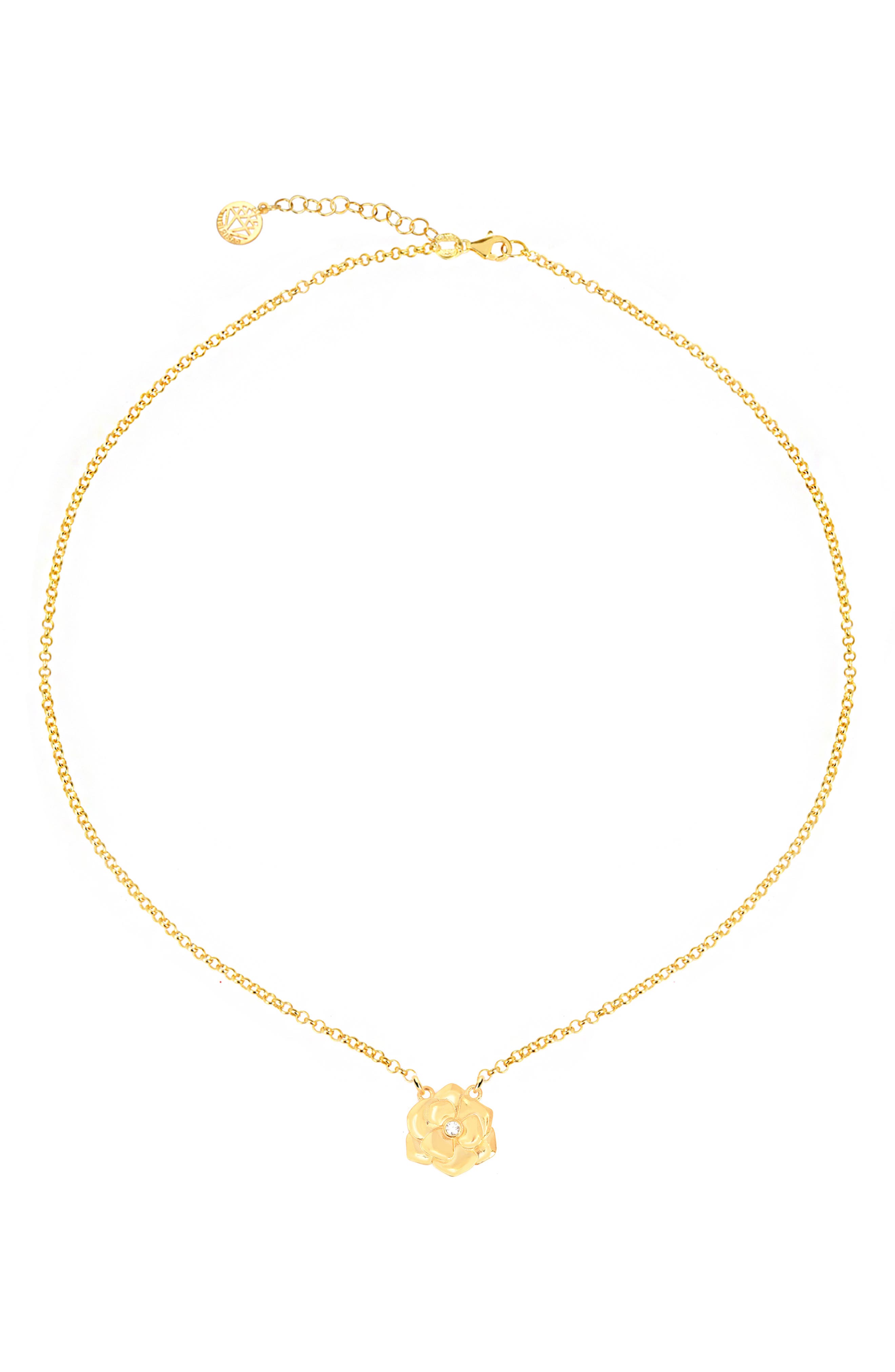 GABI RIELLE Rosebud CZ Pendant Necklace