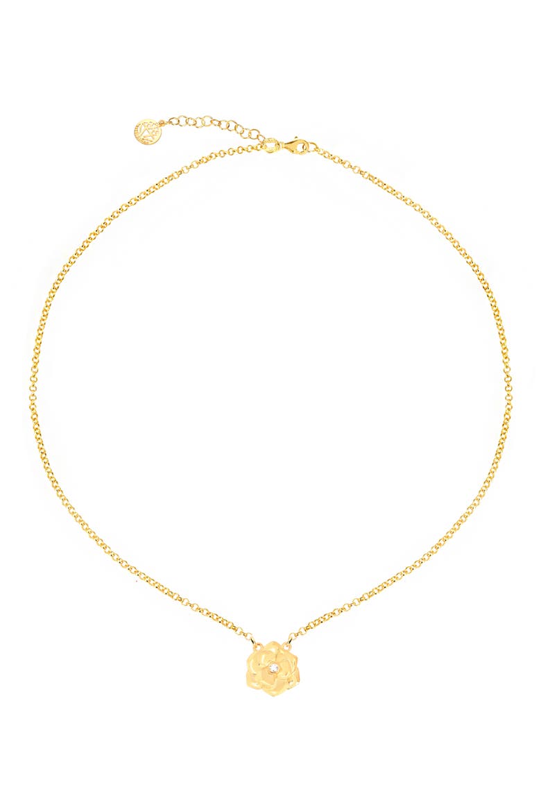 Rosebud CZ Pendant Necklace, Main, color, GOLD