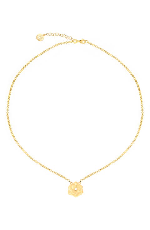 Rosebud CZ Pendant Necklace