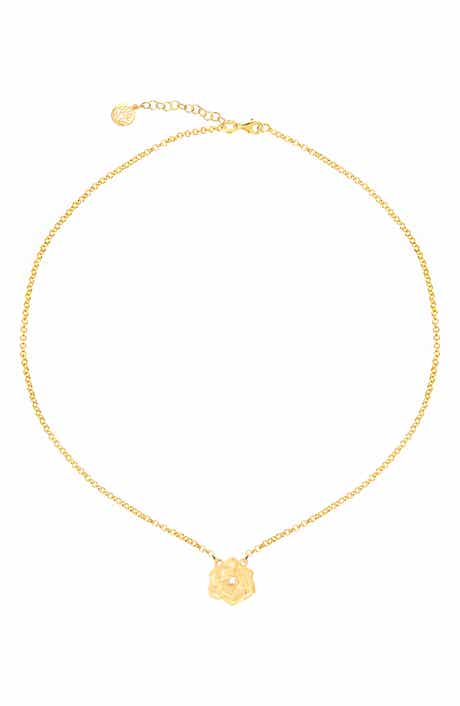 GABI RIELLE Rosebud CZ Pendant Necklace