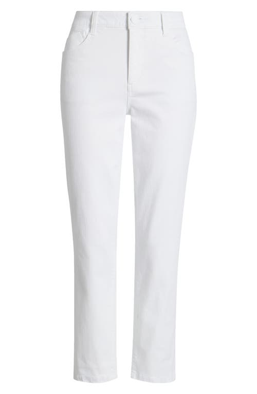 Wit & Wisdom 'ab'solution High Waist Raw Hem Ankle Straight Leg Jeans In Optic White Artisanal