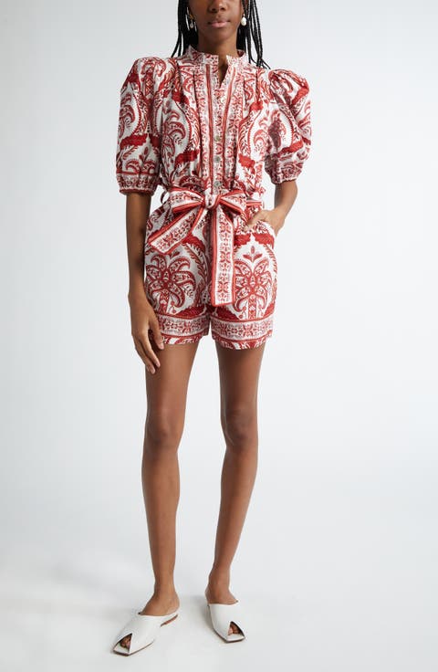 Tropical Cameo Cotton Romper