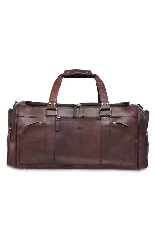 Mancini Leather Duffle Bag In Brown