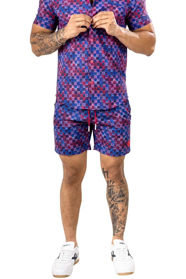 Swim Marthyr Print Swim Trunks, Alternate, color, PURPLE