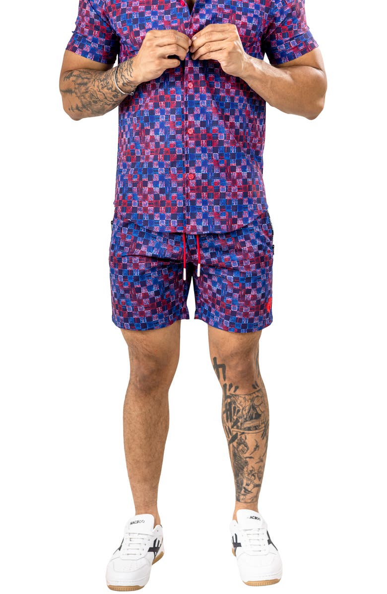 Maceoo Swim Marthyr Print Swim Trunks, Alternate, color, Purple