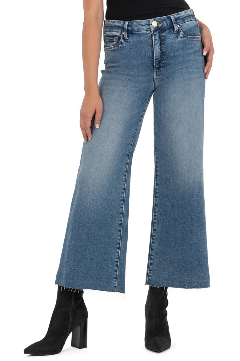 Meg Raw Hem Ankle Wide Leg Jeans, Main, color, TOUGHNESS