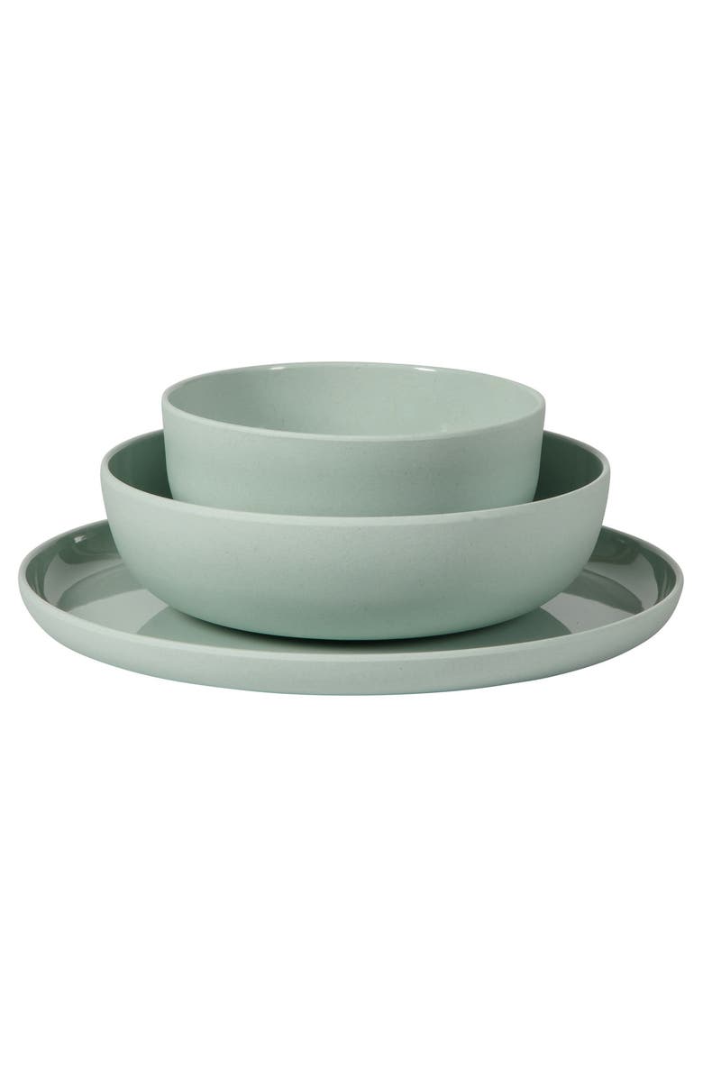 Gibson Home Candy Skies 12 Piece Wheat Straw Melamine Dinnerware Set, Alternate, color, Green