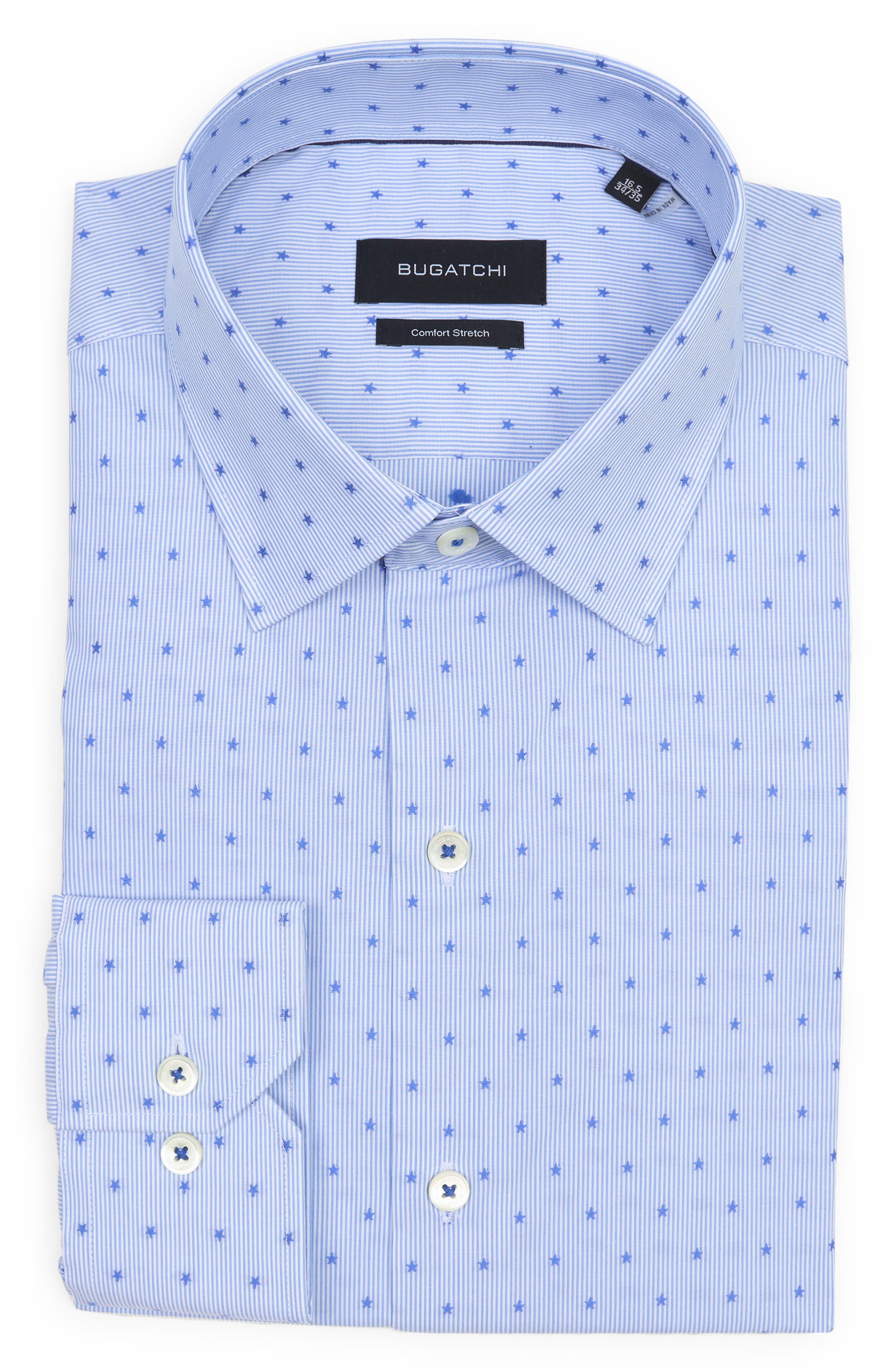 Bugatchi Star Print Comfort Stretch Dress Shirt (Men) | Nordstromrack
