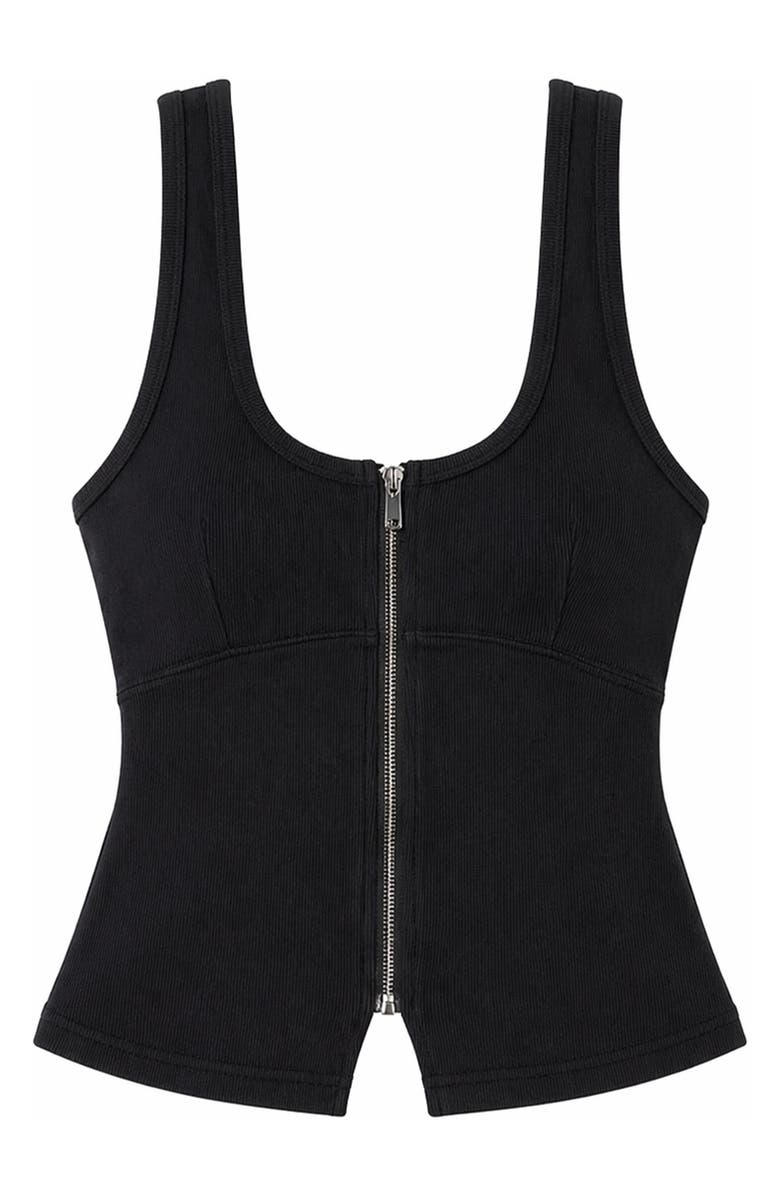 ABRAND Zip Front Bustier Tank, Alternate, color, Black