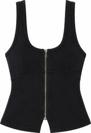 ABRAND Zip Front Bustier Tank