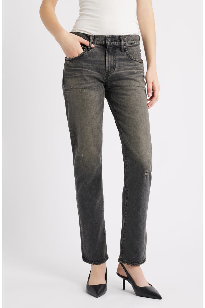 Bellview Slim Straight Leg Jeans, Main, color, BLACK