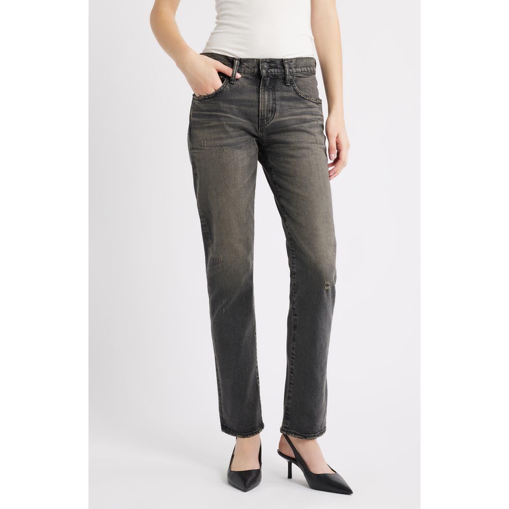 Moussy Vintage Bellview Straight Leg Jeans In Black
