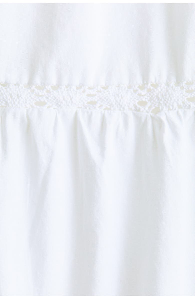 H&M Lace-trimmed Flared-skirt Dress, Alternate, color, White