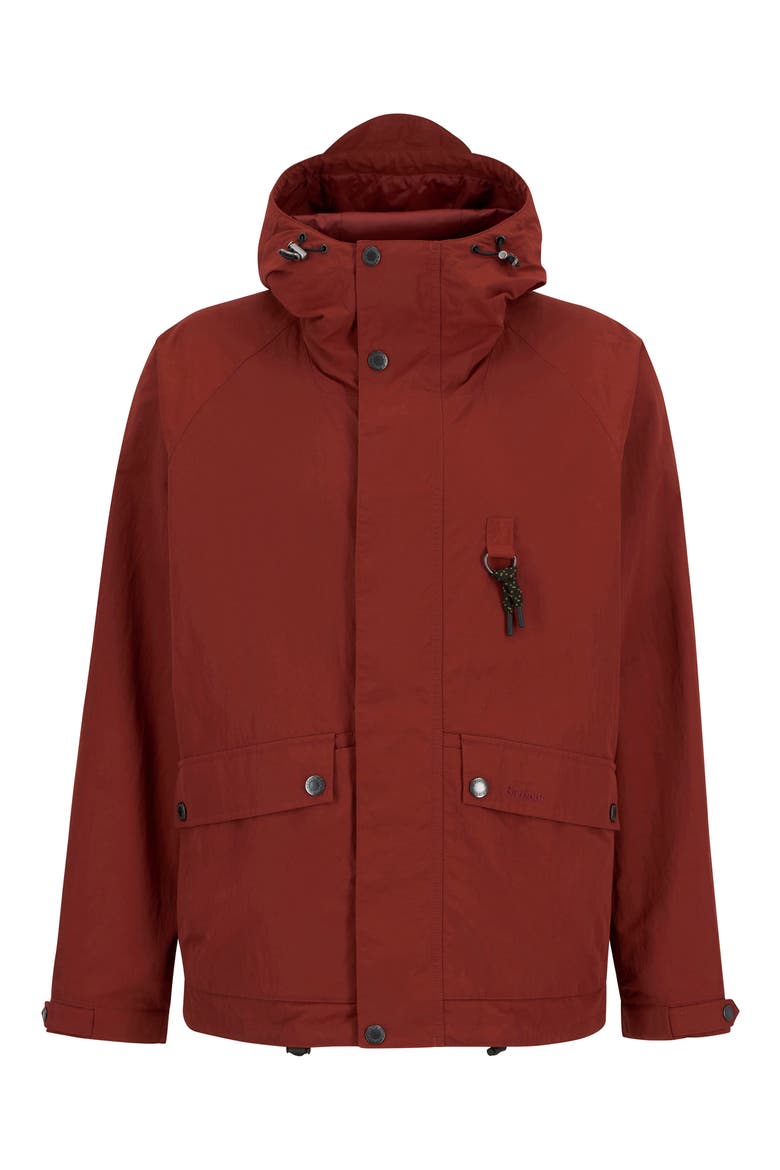 Hooded Waterproof Jacket, Alternate, color, FIRED BRICK