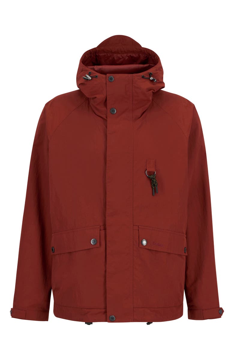 Barbour Hooded Waterproof Jacket, Alternate, color, Fired Brick