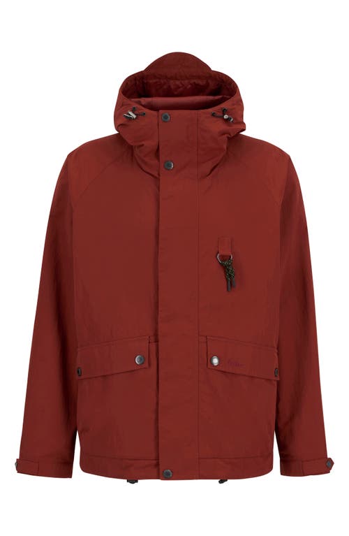 Barbour Hooded Waterproof Jacket In Red