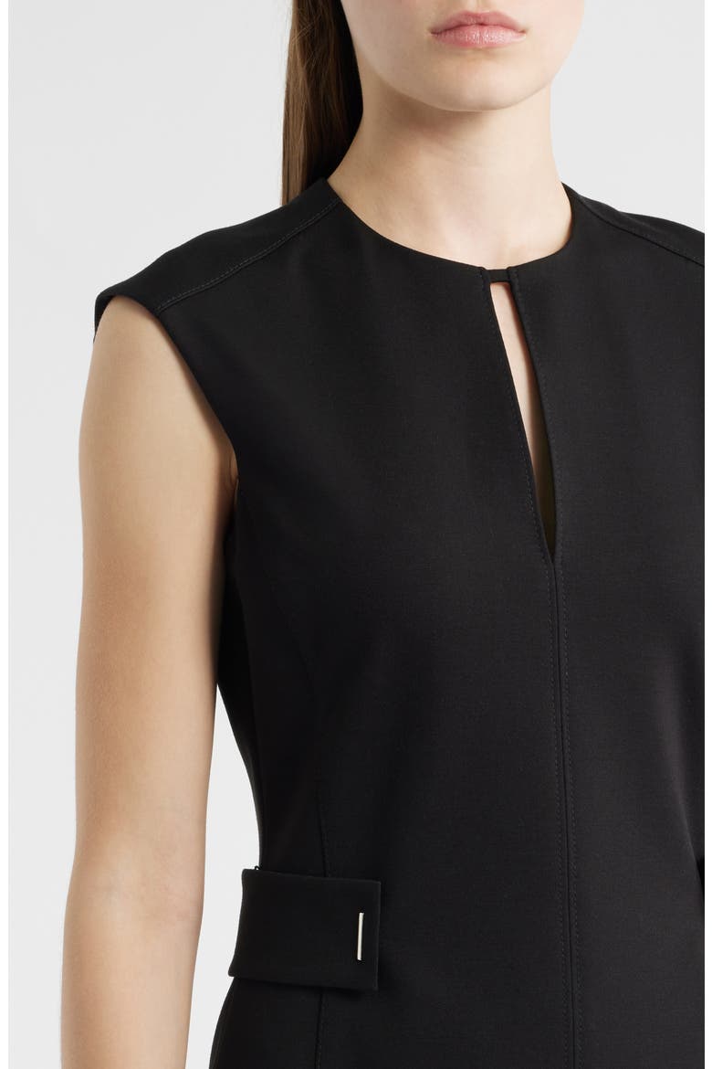 Dumia Belted A-Line Dress, Alternate, color, BLACK