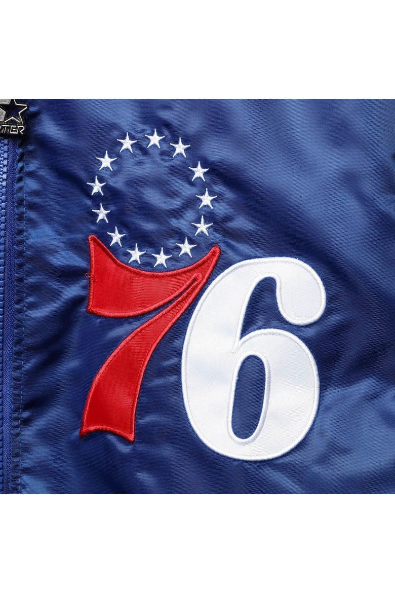 Men's Starter Royal Philadelphia 76ers The Captain II Full-Zip Varsity Jacket, Alternate, color, Royal