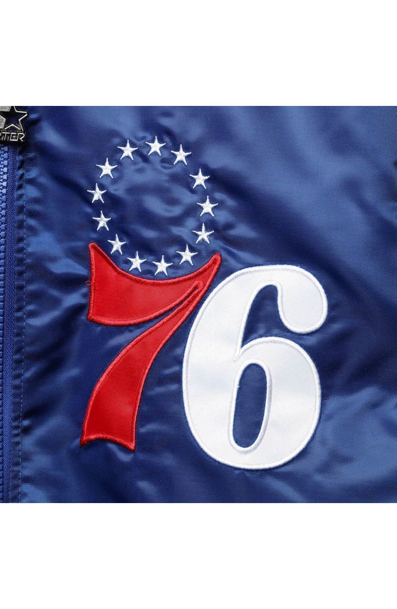 STARTER Men's Starter Royal Philadelphia 76ers The Captain II Full-Zip Varsity Jacket, Alternate, color, 