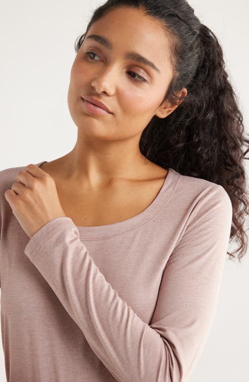 Zella Restore Soft Lite Ruched Long Sleeve T-shirt In Neutral
