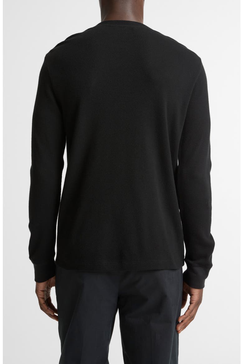 Jacquard Long Sleeve Henley, Alternate, color, BLACK