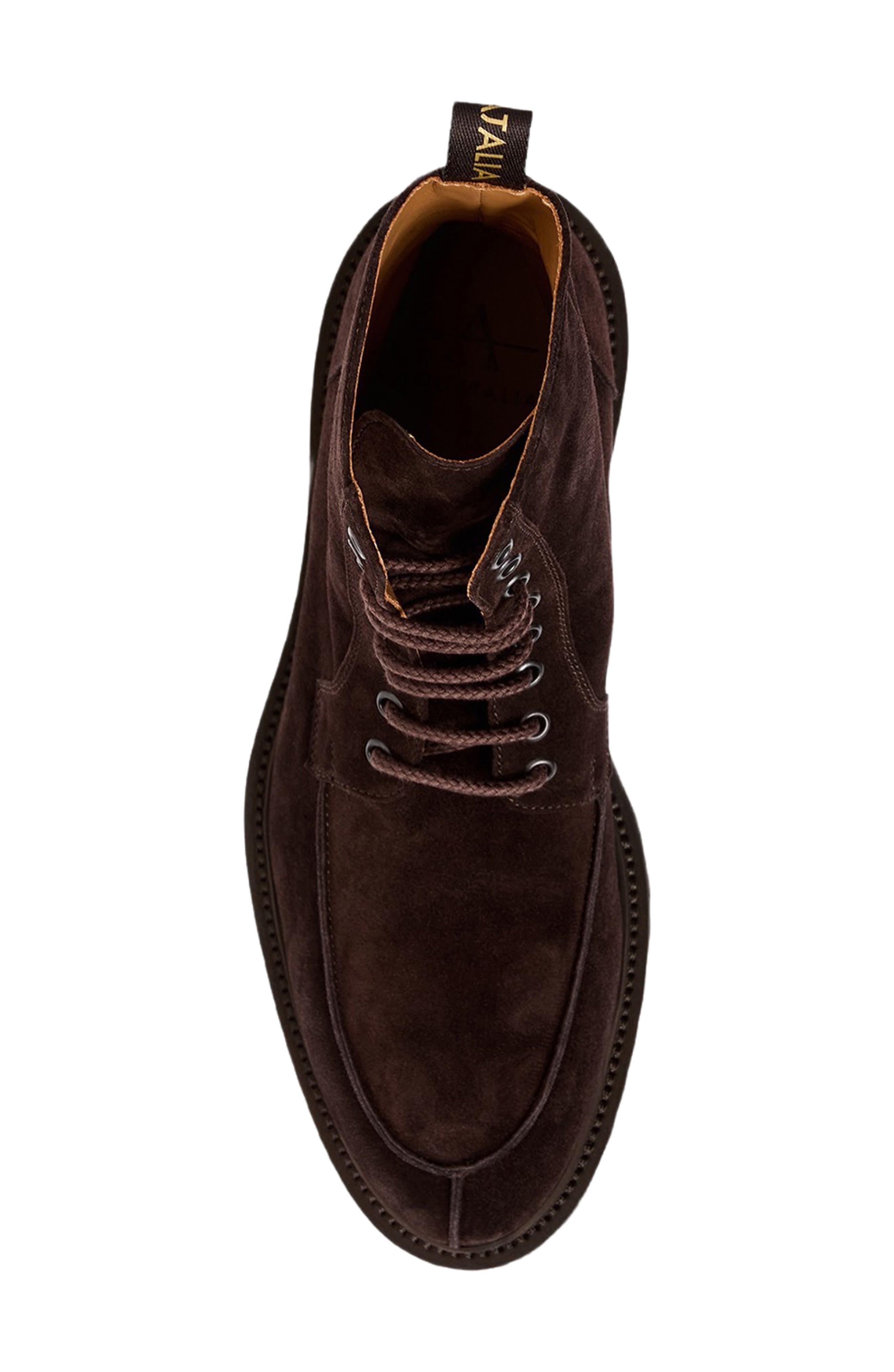 Danny Water Resistant Lace-Up Boot, Alternate, color, DARK BROWN SUEDE