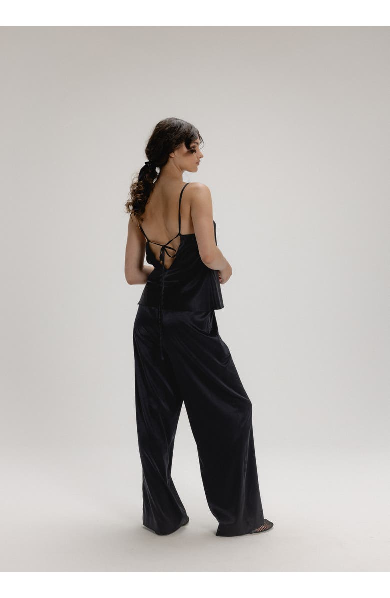 Alas Silk Wide Leg Pants, Alternate, color, Black
