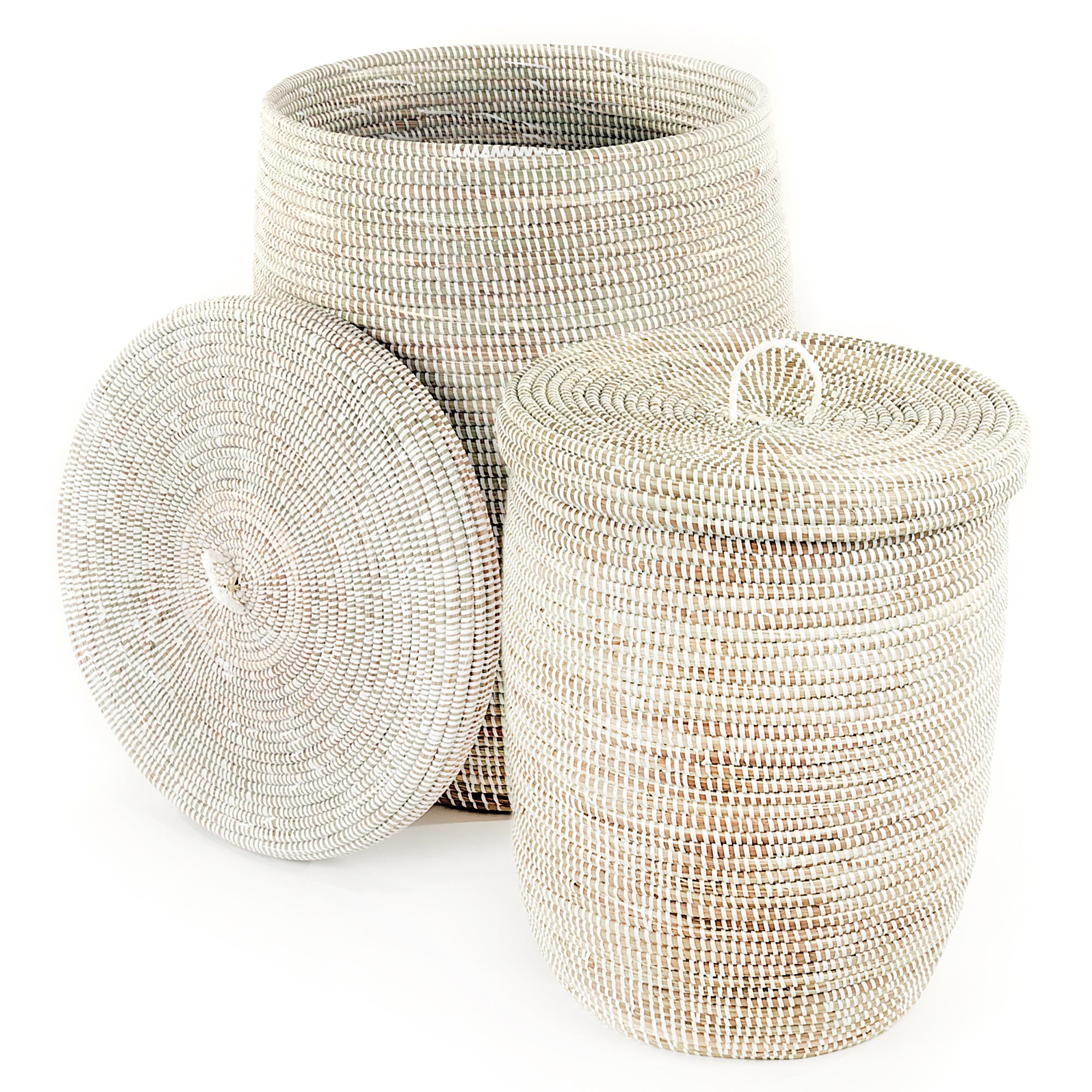 African Modern White Sand Dune Hamper Set