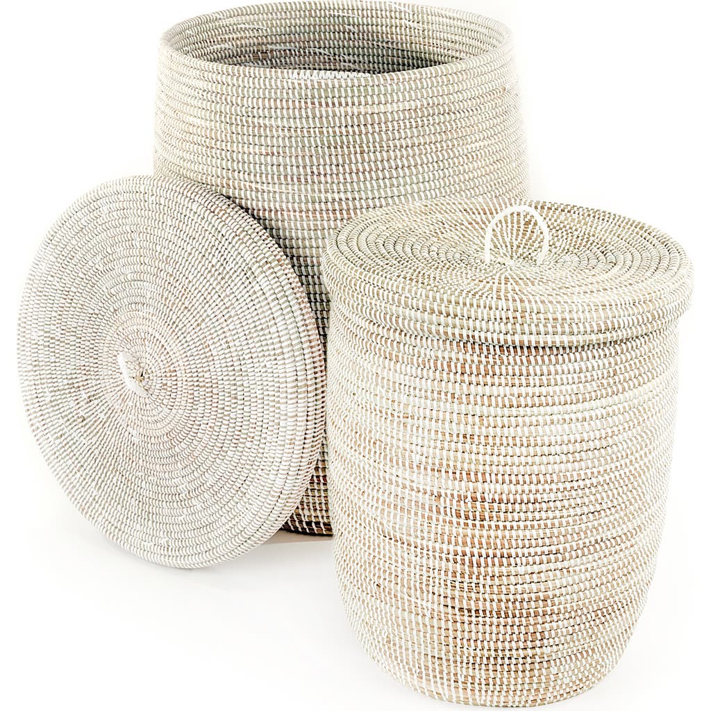 African Modern White Sand Dune Hamper Set