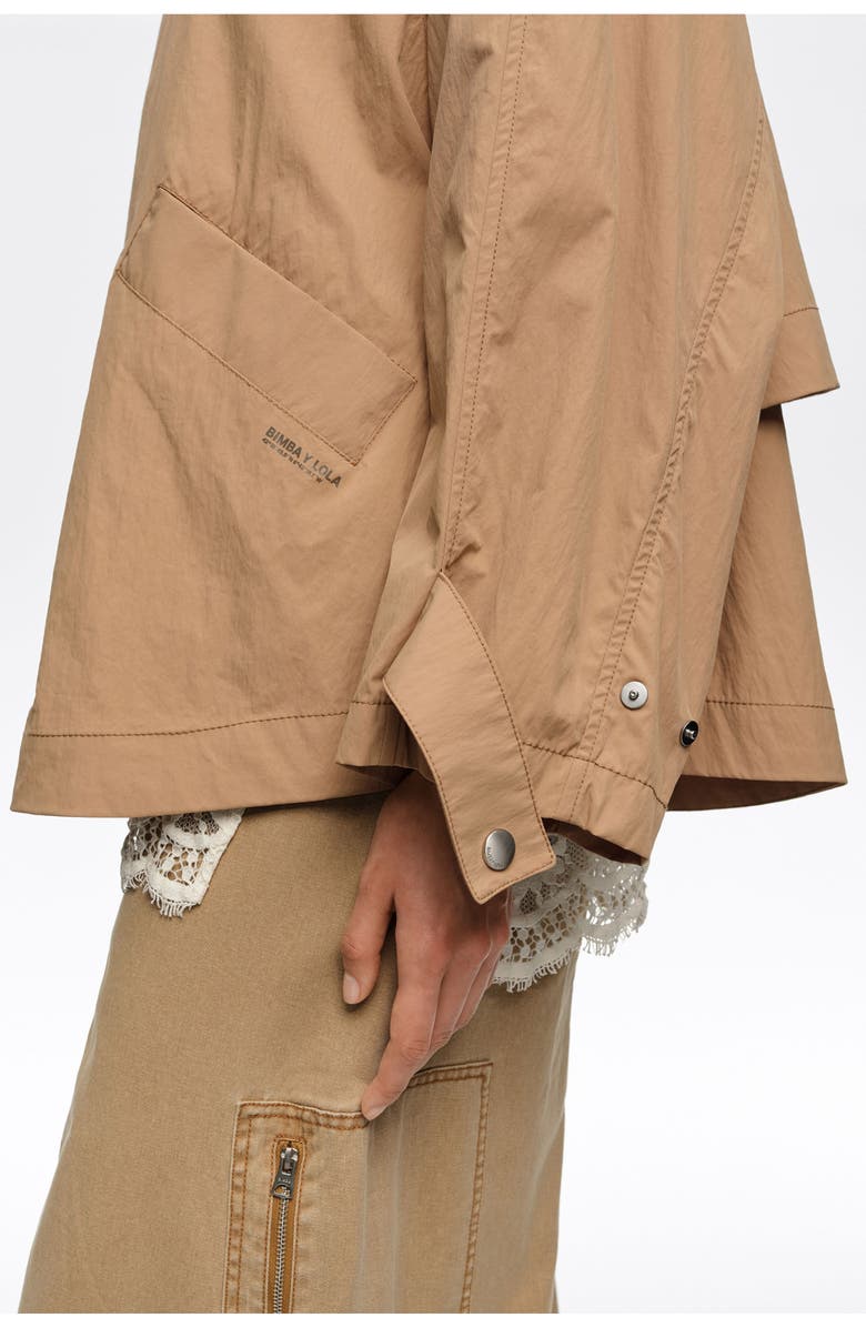 Bimba y Lola Fluid High Neck Trench, Alternate, color, Camel