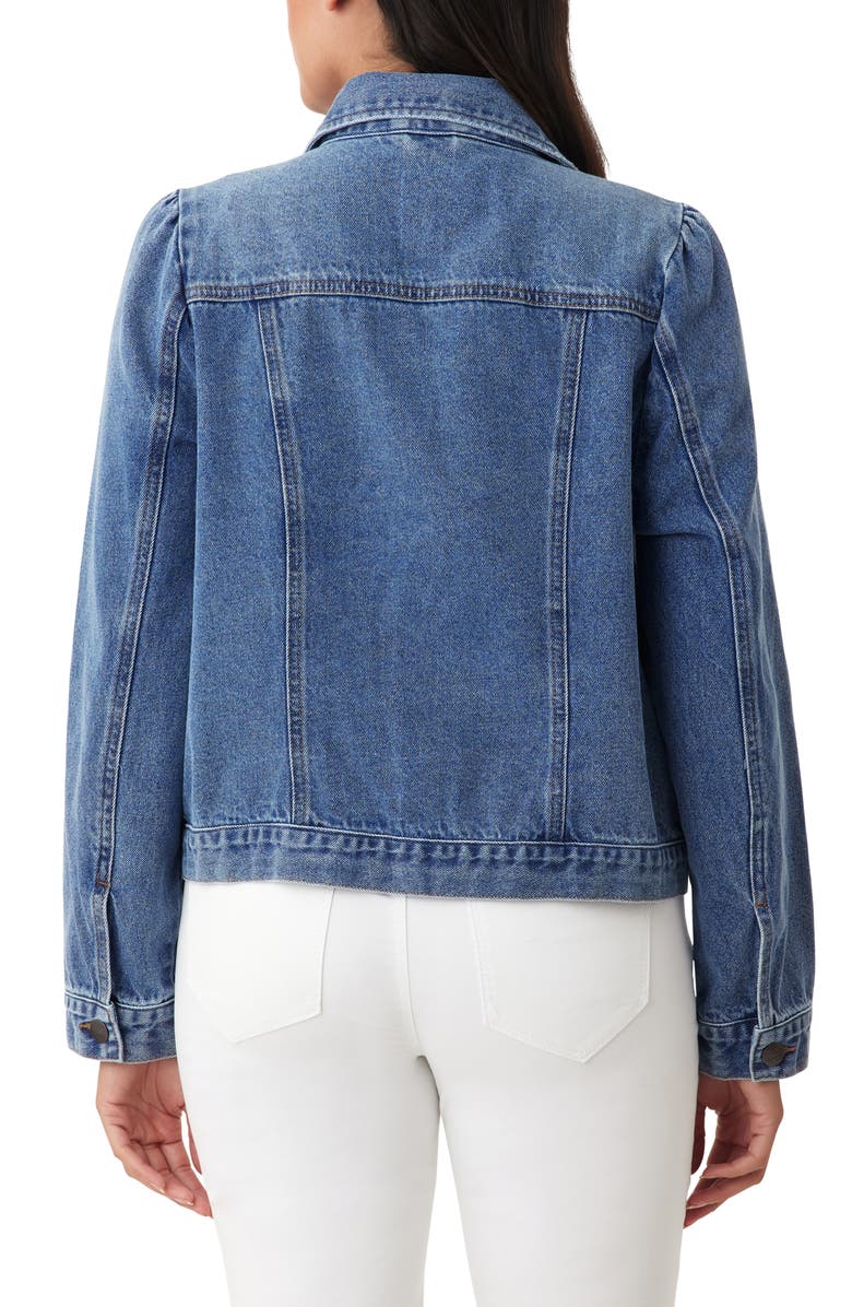 Kensie Puff Sleeve Crop Denim Jacket, Alternate, color, Melbourne