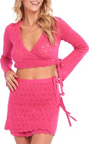 Capittana Kaia Open Stitch Crop Cover-Up Sweater