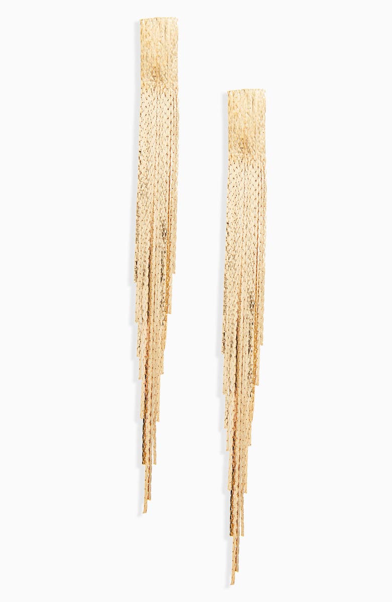 BP. Metal Fringe Earrings, Main, color,