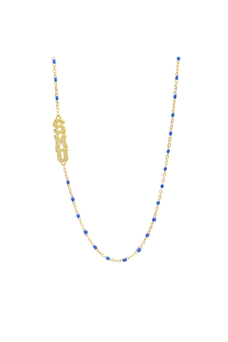 Southern Methodist University Side Necklace, Main, color, Yellow Gold