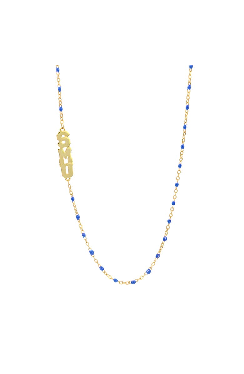 Color Shout Southern Methodist University Side Necklace, Main, color, Yellow Gold