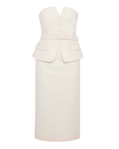 Melia Tweed Bustier Strapless Dress